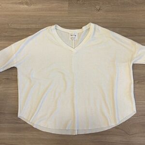 Sadie and Sage White V Neck sweater, size M